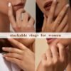 Gold Band Rings for Women Men Non Tarnish, Wedding  Gold Plated Stackable Ring Set for Couples, Dainty Thin Plain Simple Promise Dome Band Thumb Pinky 1mm 3mm 5mm Jewelry Gift Comfort Fit Size 3-13