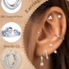 Hypoallergenic Gold Plated Stud Hoop Earrings for Women - Surgical Stainless Steel Earrings Trendy Small Hoops Cartilage Earring Stacks Huggie Earring Set for Multiple Piercing Jewelry