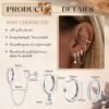 4 Pairs Small Hoop Earrings for Women Trendy  Gold Plated Chain Drop Earrings Set Hypoallergenic CZ Huggie Hoops Lightweight Cartilage Earring Stacks Women's Jewelry Gifts