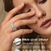 Stackable Rings for Women Non Tarnish  Gold Plated Dainty Cubic Zirconia Rings Minimalist Stacking Thumb Ring Set Thin Statement Promise Wedding Bands Engagement Ring Stack Size 5-10