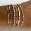 Dainty Silver Plated Bracelets for Women Trendy, Silver Jewelry Set for Women Bracelets for Women Paperclip Box Herringbone Figaro Rope Chain Bracelet Fashion Pack Gifts for Women