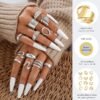 Chunky Gold Stackable Rings for Women Non Tarnish,   Gold-Plated Statement Open Stacking Rings, Knuckle Band Ring Set