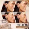 4 Pairs Small Hoop Earrings for Women Trendy  Gold Plated Chain Drop Earrings Set Hypoallergenic CZ Huggie Hoops Lightweight Cartilage Earring Stacks Women's Jewelry Gifts