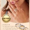 Gold Plated Stackable Rings for Women Non Tarnish Dainty Cubic Zirconia Ring Set Minimalist Wedding Bands Ring Stack Statement Engagement Promise Thumb Rings Size 5-10