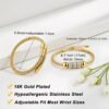 2PCS   Gold Plated Nail Bangle & Chain Bracelet Set for Women, Adjustable Stackable Bangle Jewelry, Dainty Gold Bracelet Gift for Women