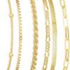 Gold Bracelets for Women Waterproof,  Gold Plated Jewelry Sets Trendy Thin Dainty Stackable Cuban Link Paperclip Chain Bracelet Pack Fashion Accessories Gifts for Womens
