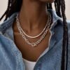 Gold Plated Chunky Necklace for Women, Trendy Paperclip Chain Necklace Thick Cross Heart Pendant Necklace Layered Herringbone Cuban Link Chain Toggle Necklaces Non Tarnish Jewelry
