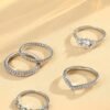 Stackable Rings for Women  Gold Plated Minimalist Non Tarnish Cubic Zirconia Thumb Ring Set Dainty Knuckle Ring Trendy Statement Stacking Rings Set Size 5-10