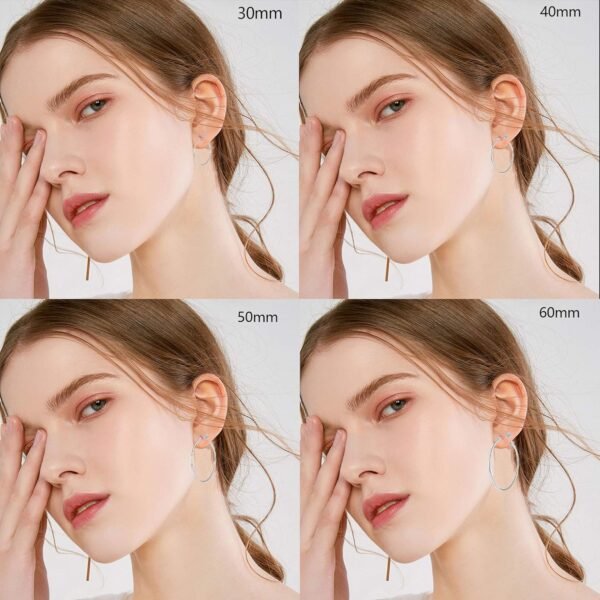 4/10 Pairs Stainless Steel Gold Silver Plated Hoop Earrings Hypoallergenic Dainty Big Small Hoops Earrings Set for Women